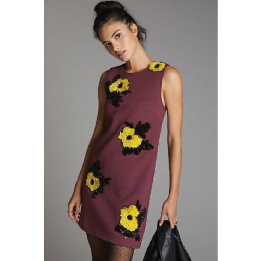 Anthropologie -Sequined Shift Mini Dress size xs